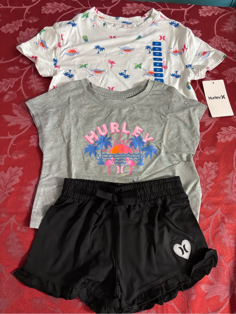Hurley 3 piece shirt and short set